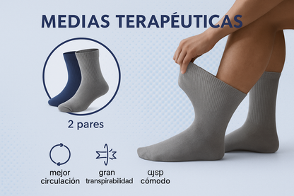 💙🦶 Pack Bienestar: 2 Pares de Medias Terapéuticas