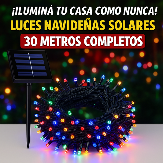 Luces Navideñas Solares  coloridos 30 METROS
