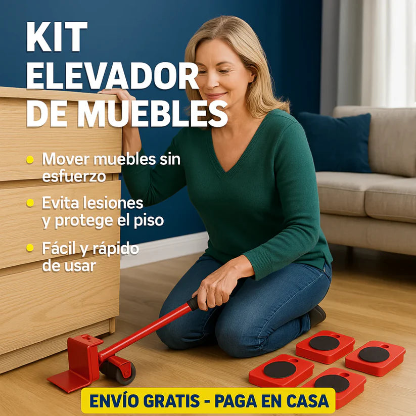 🛋️ Kit Elevador XPRO – Mueve y Levanta Muebles sin Esfuerzo 🔧⚡💪